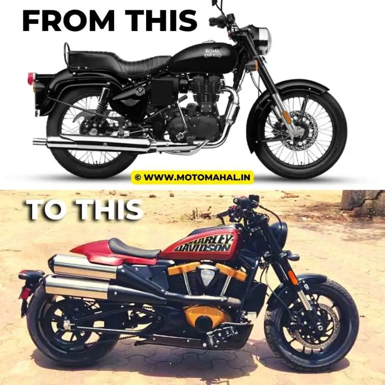 Read more about the article Modified Royal Enfield Electra 350 into a Harley Davidson Sportster S