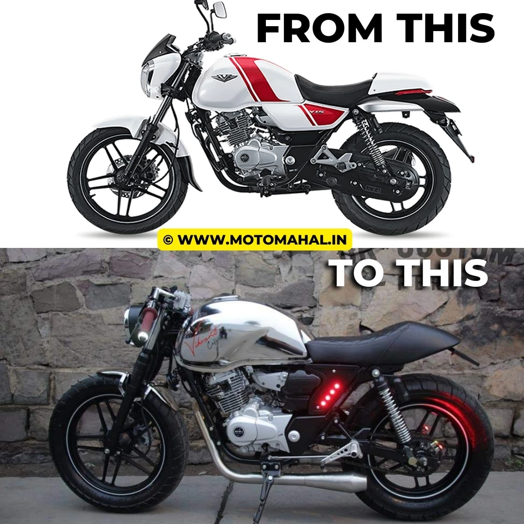 Read more about the article Modified Bajaj V15 into a Cafe Racer by DR Custom