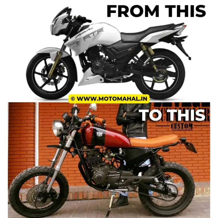 Read more about the article Modified TVS APACHE 180 INTO SCRAMBLER￼