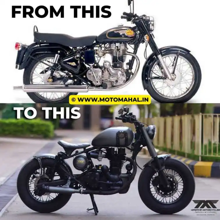 Modified Royal Enfield 350 into a Classic Bobber